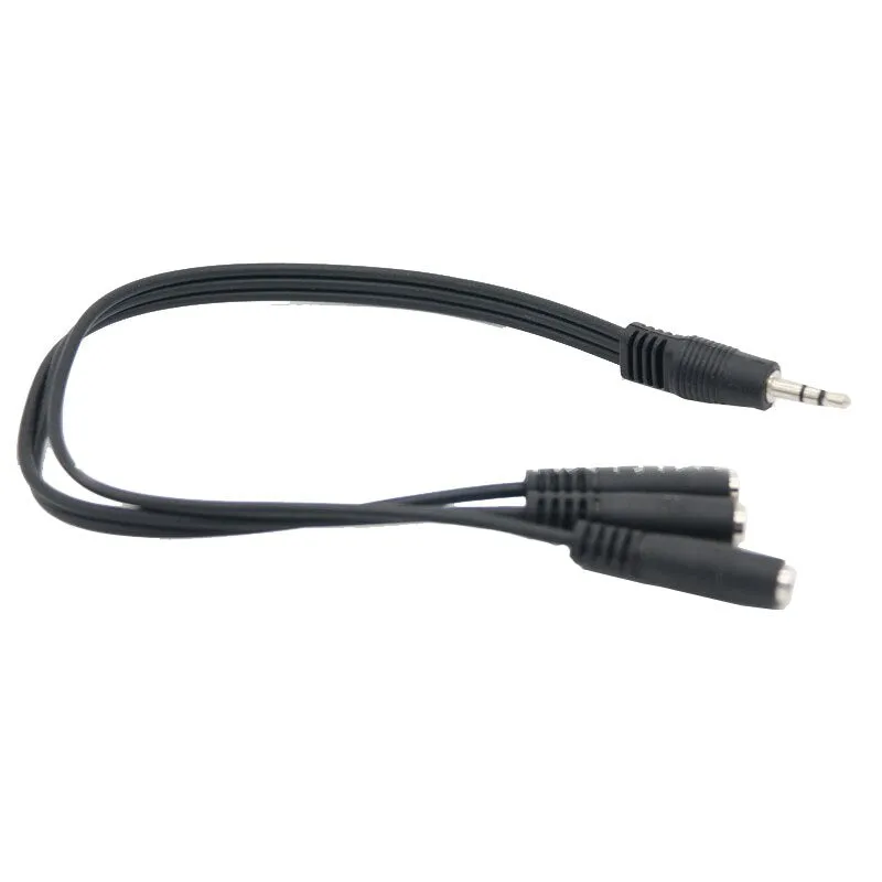 0.3M 3.5mm Male Plug to 1/8" 3.5mm 3 Output Stereo Female Audio Splitter adapter Cable