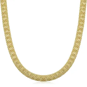 14k Gold Puffed Mesh Necklace