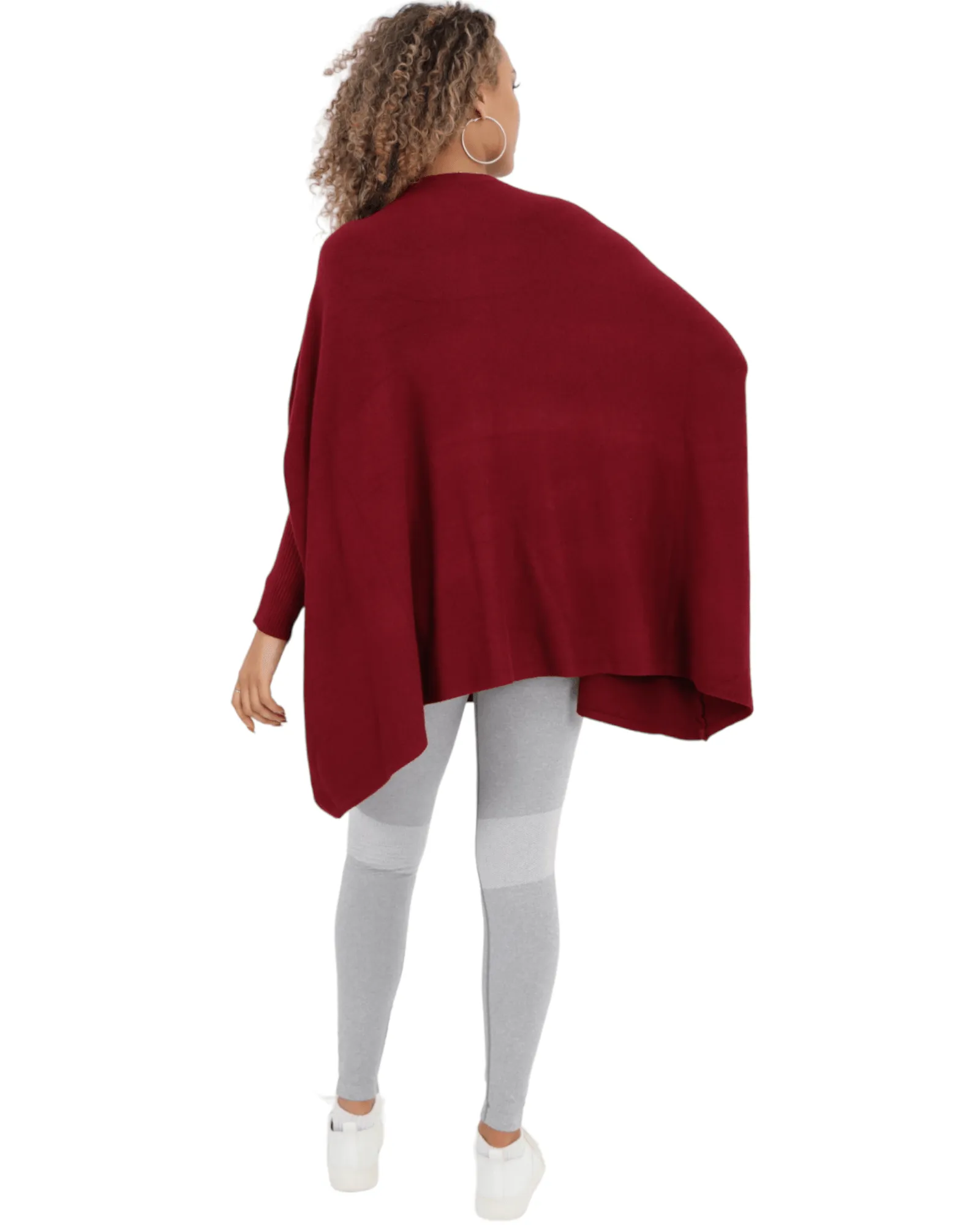 3D Star Print Oversized Poncho