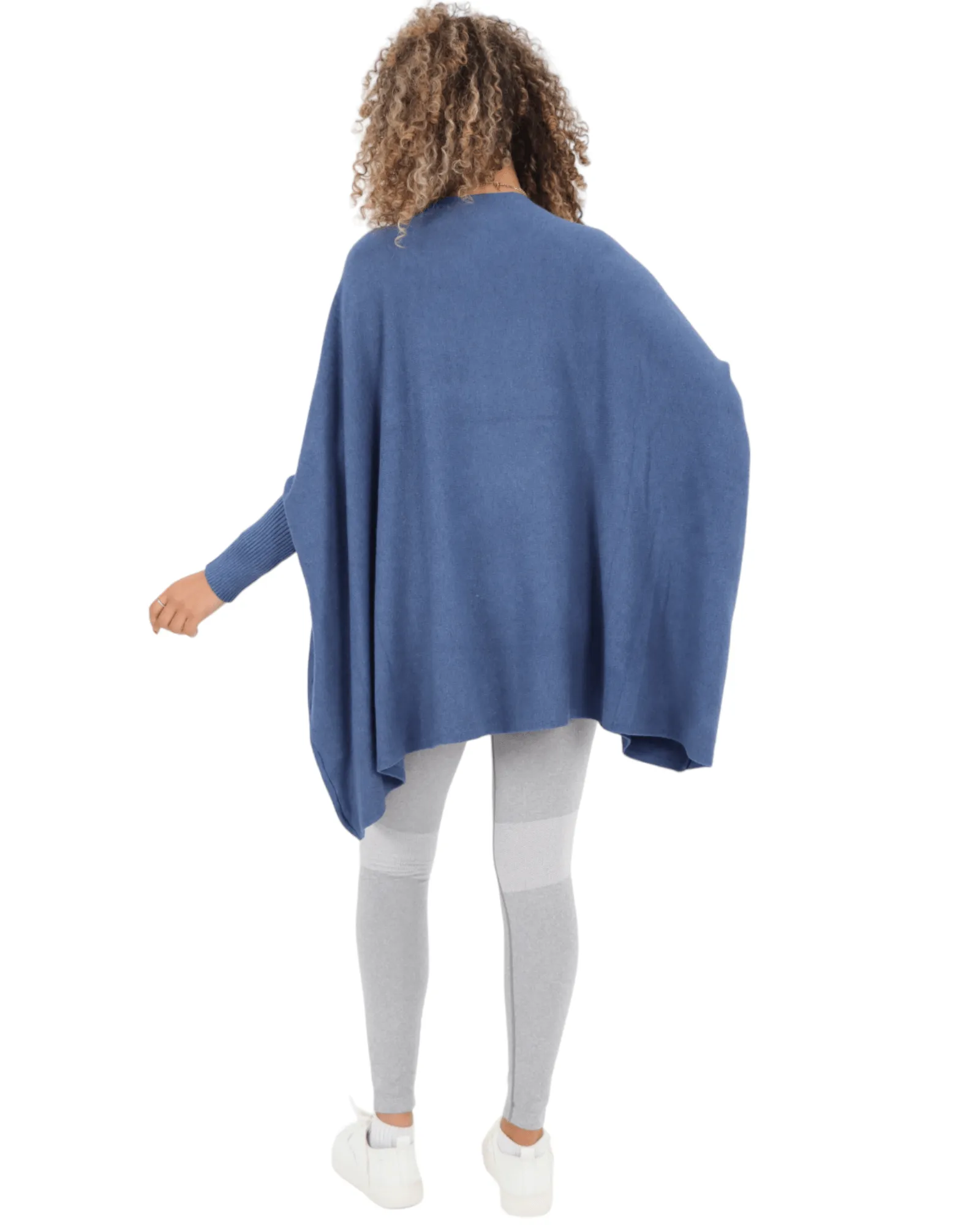 3D Star Print Oversized Poncho