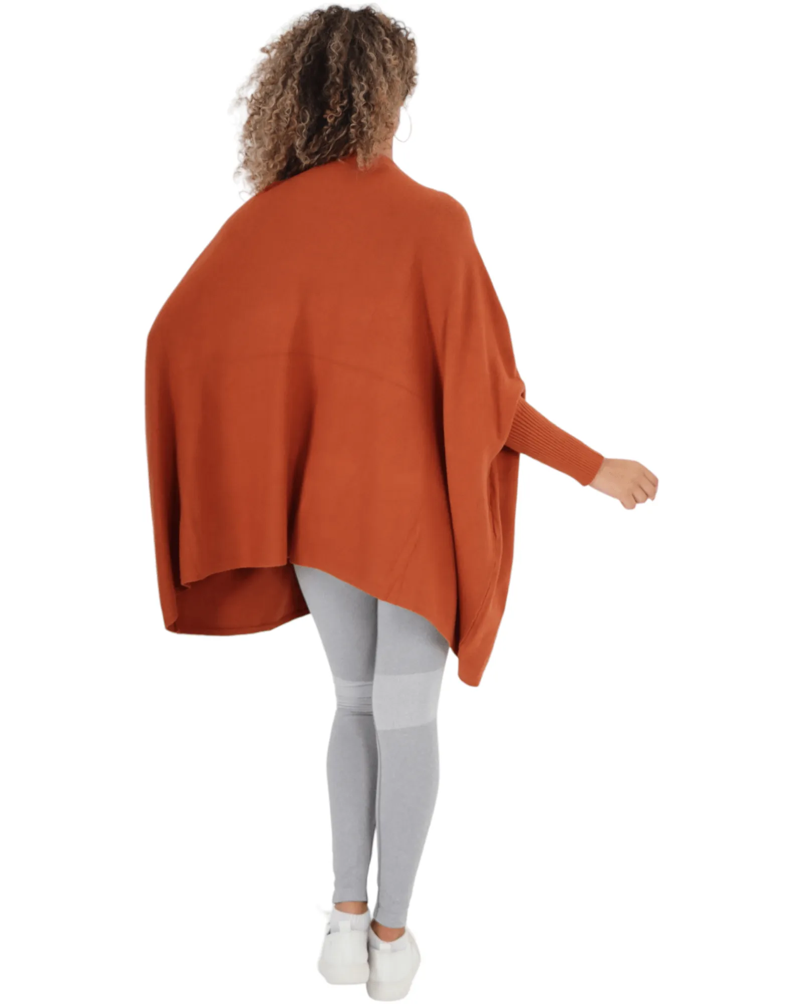 3D Star Print Oversized Poncho