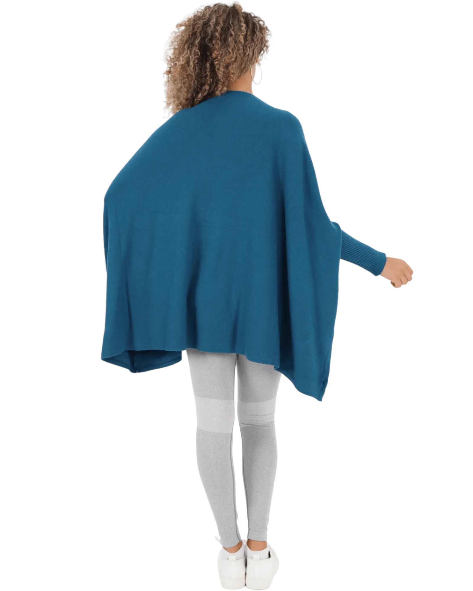 3D Star Print Oversized Poncho