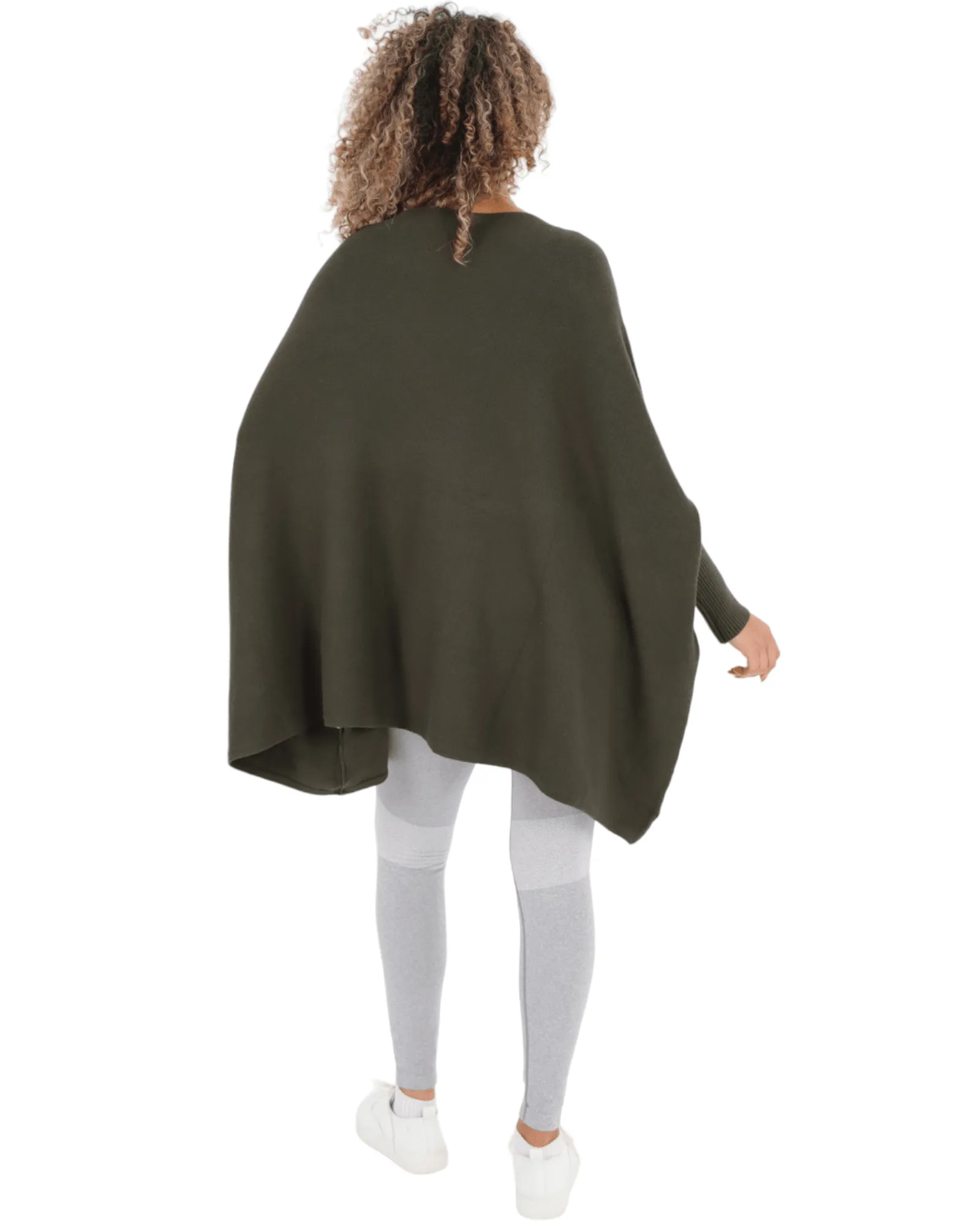 3D Star Print Oversized Poncho