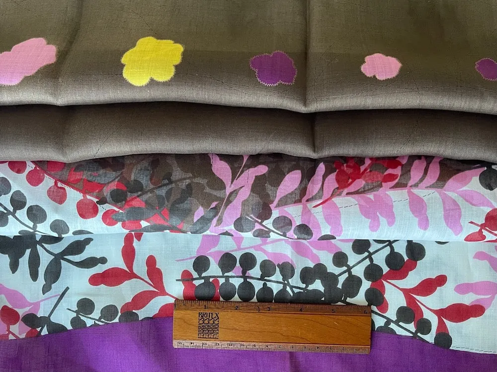 58" Panel - Parakian Floaty Magical Blooms & Vines Handkerchief Linen (Made in Italy)