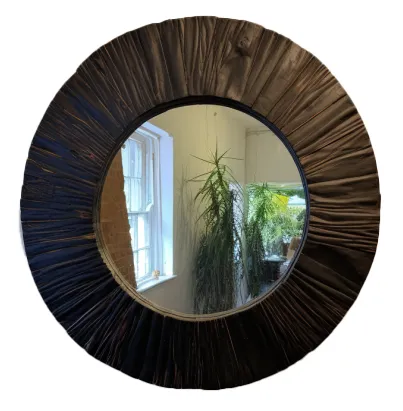 A Beautiful Chunky Wood Mirror, Distressed Pine and Oak stained