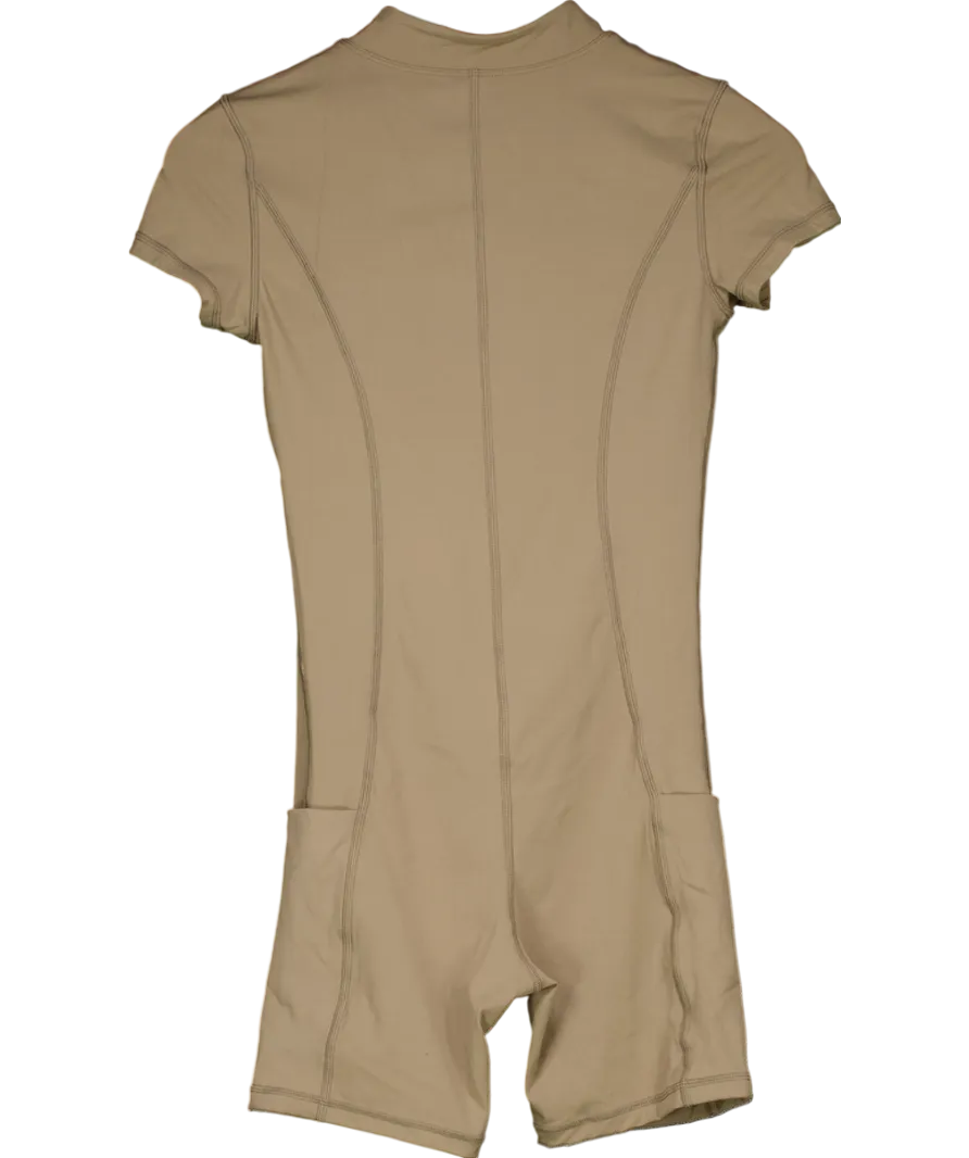 Adanola Brown Ultimate Zip Front Pocket Romper UK S