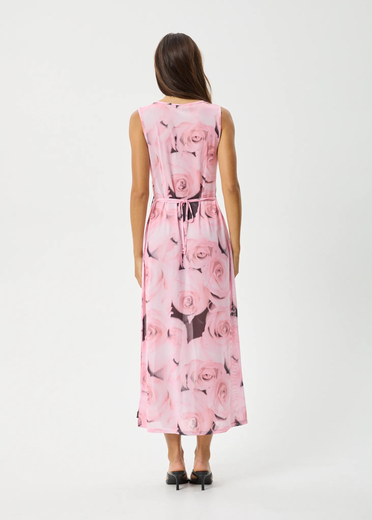 AFENDS Womens Marinette - Sheer Maxi Dress - Rose