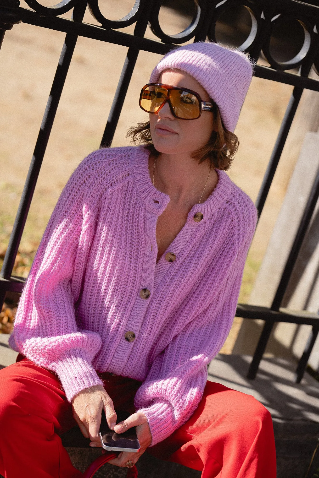 Alix cardigan fondant pink