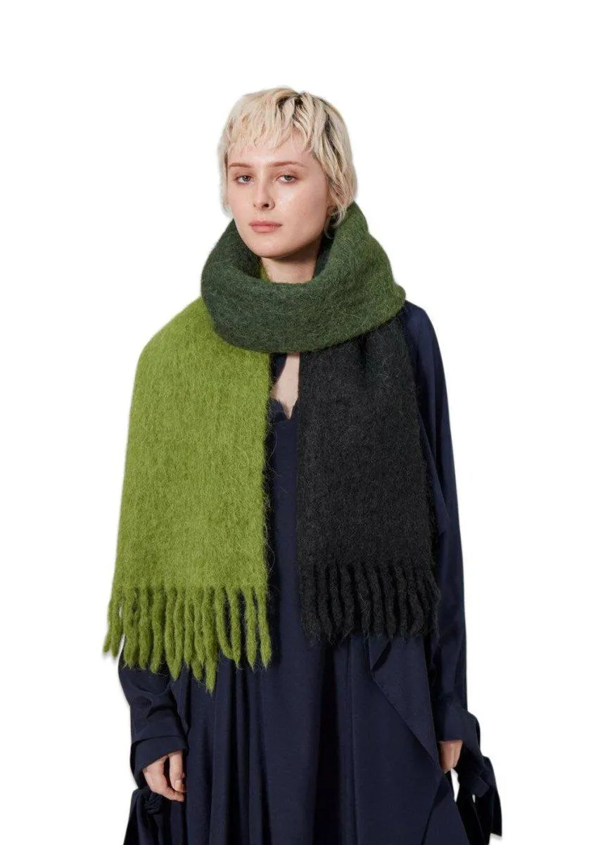 Alpaca Mohair Blend Ombre Scar - Cambridge Green-Eggs
