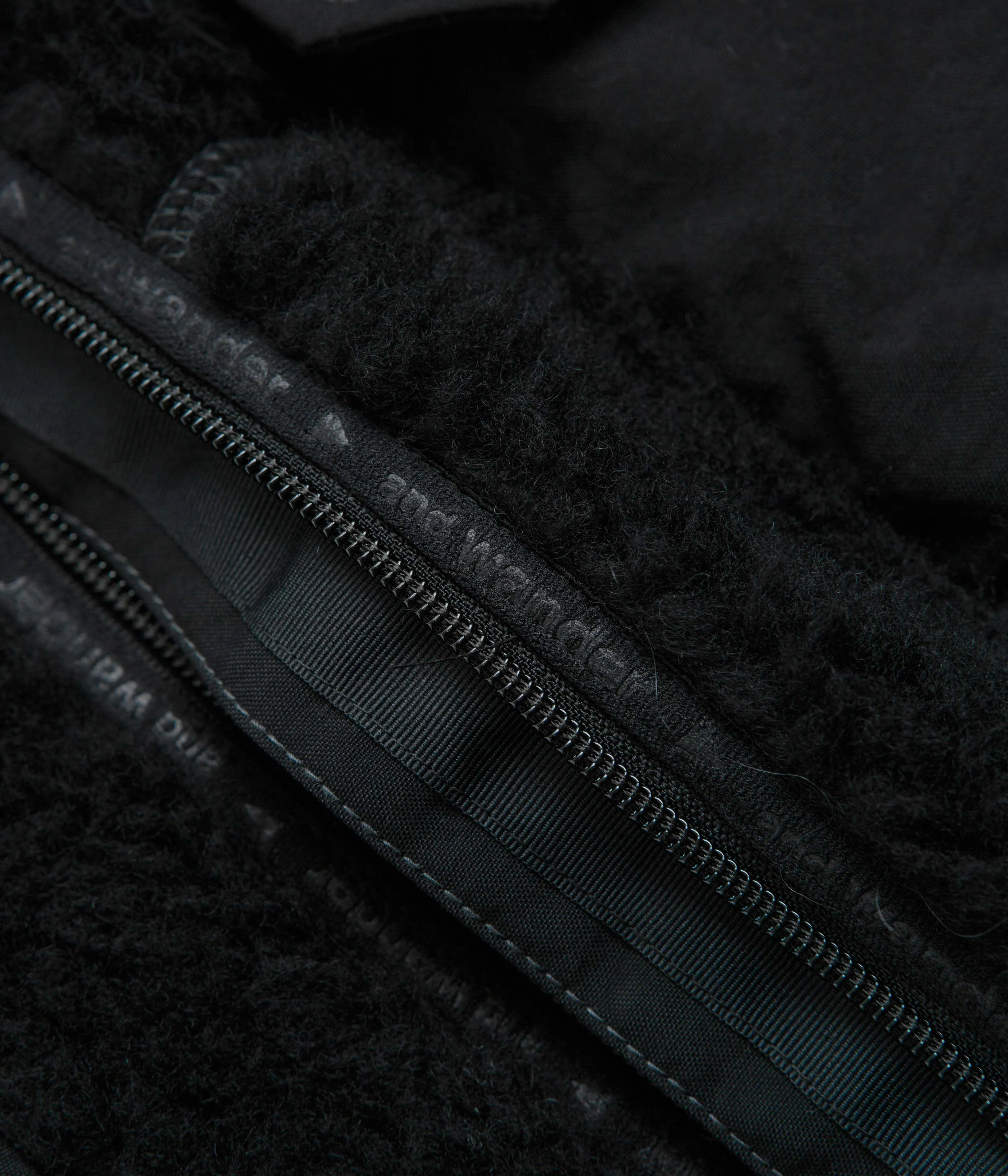 and wander Wool Boa Jacket - Black