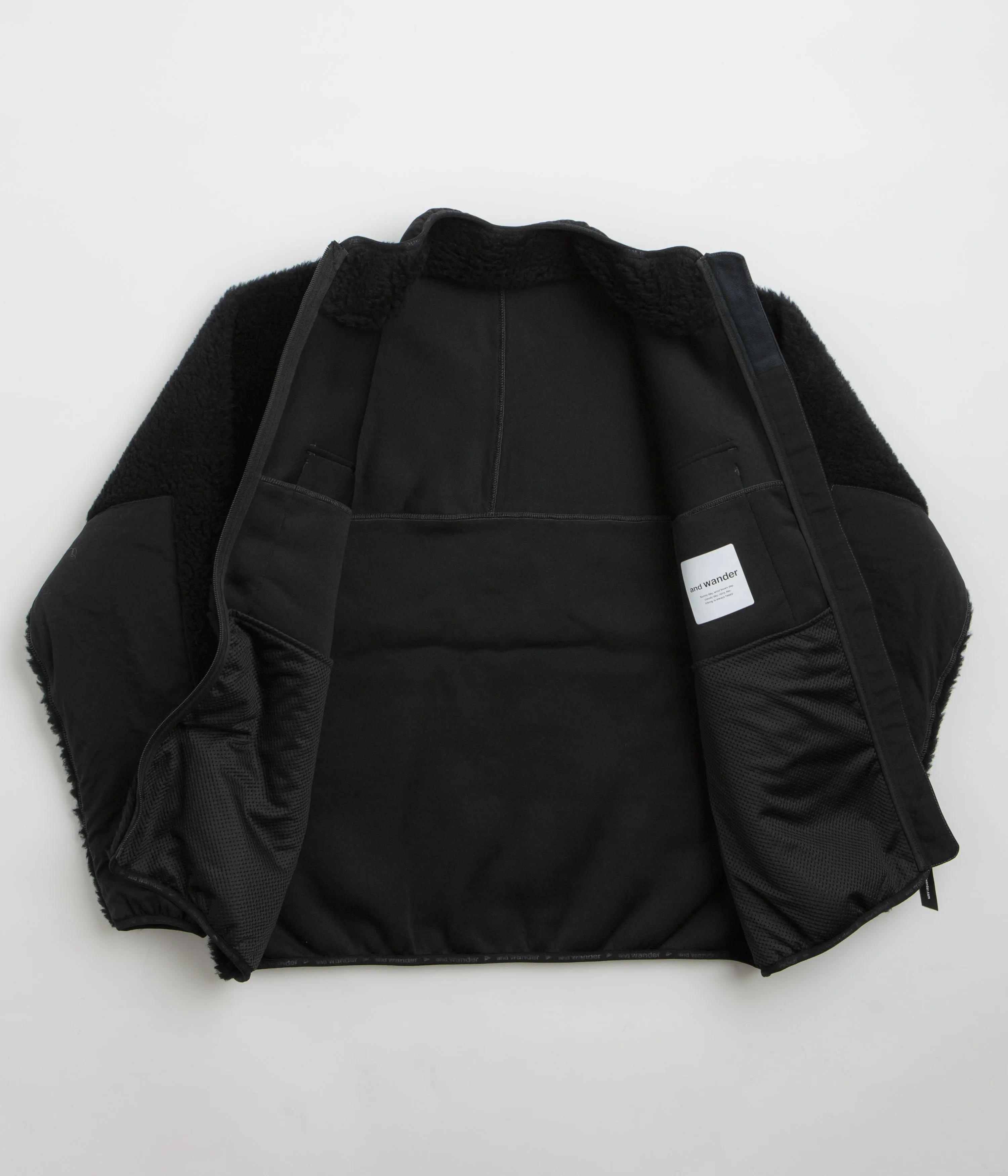 and wander Wool Boa Jacket - Black