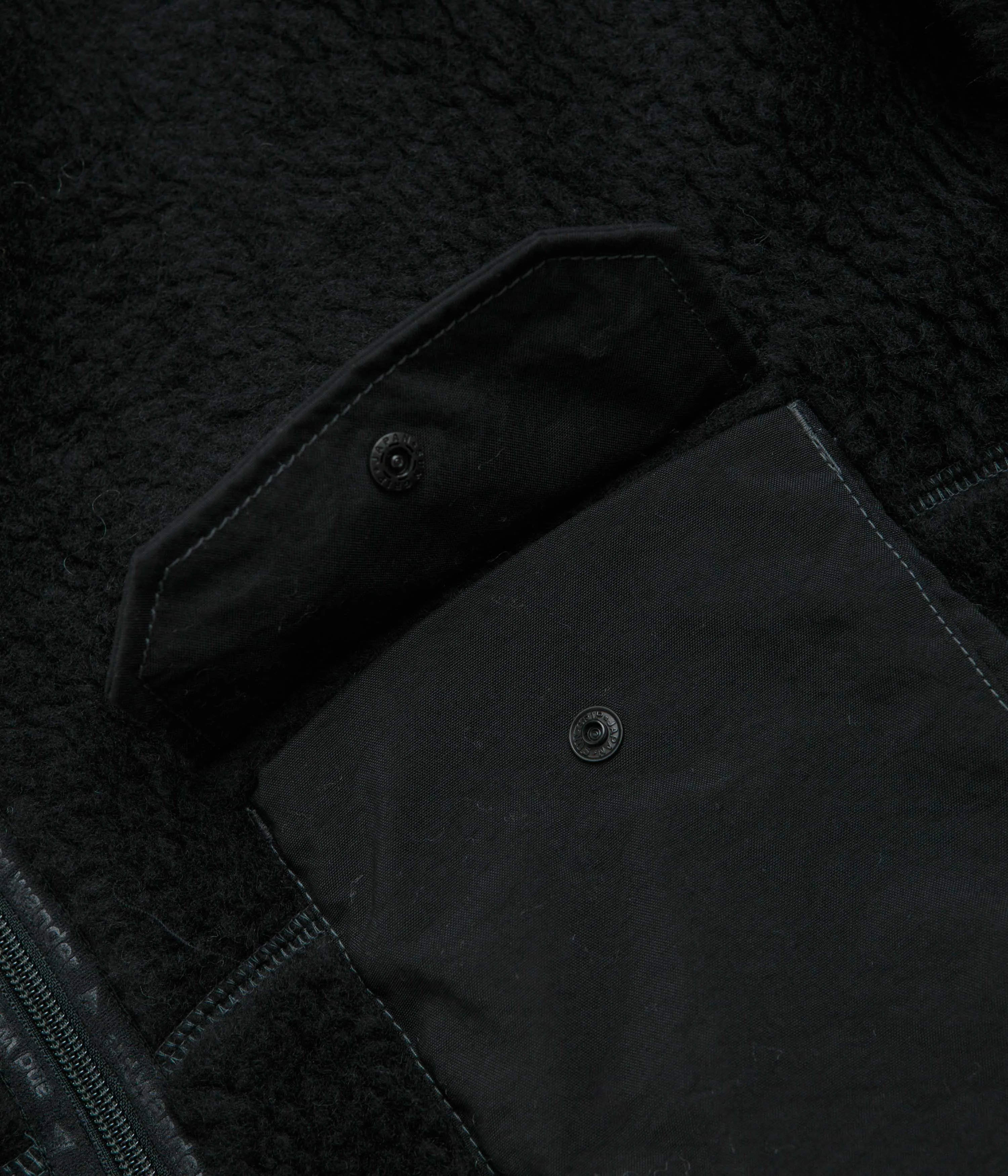 and wander Wool Boa Jacket - Black