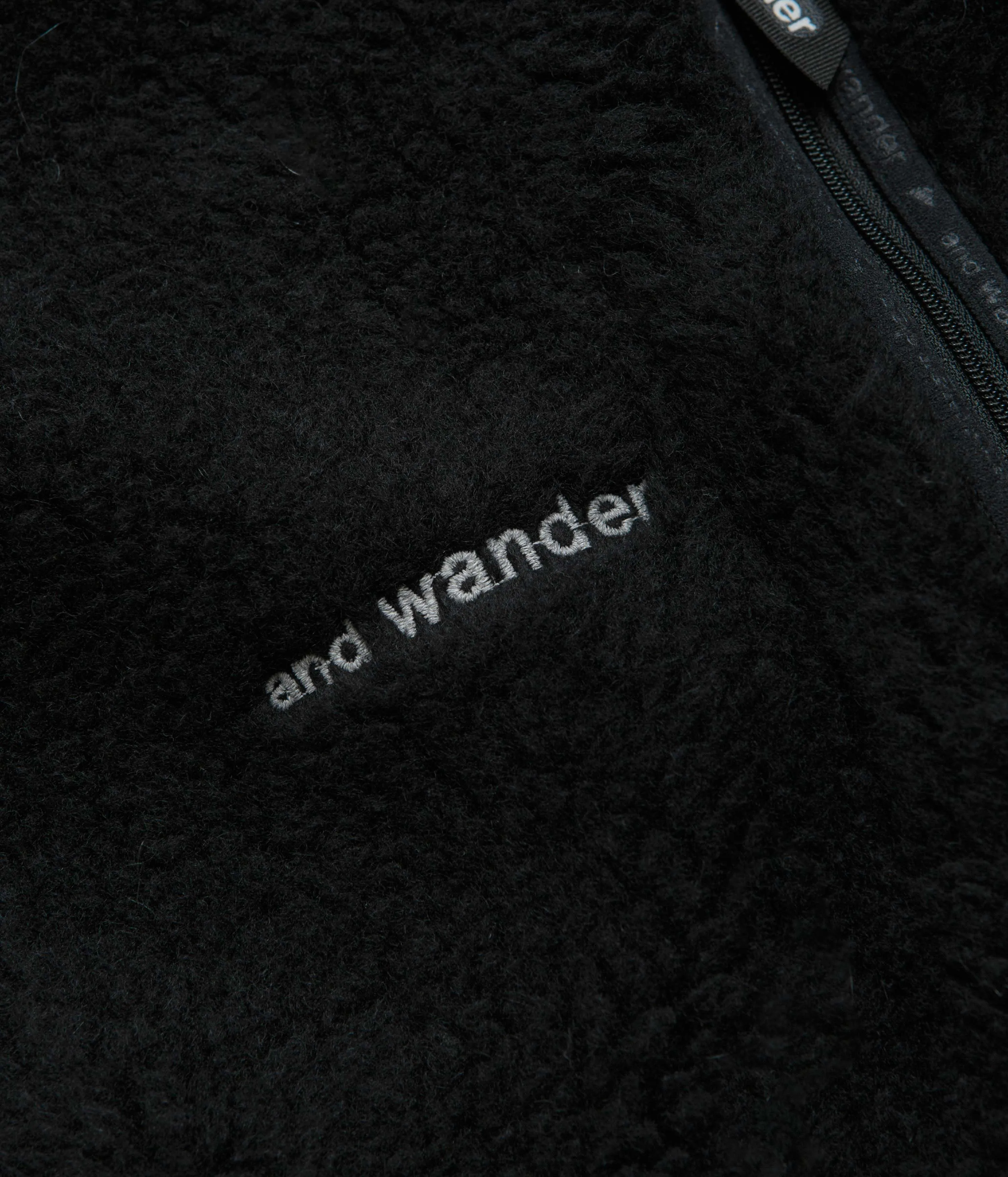 and wander Wool Boa Jacket - Black