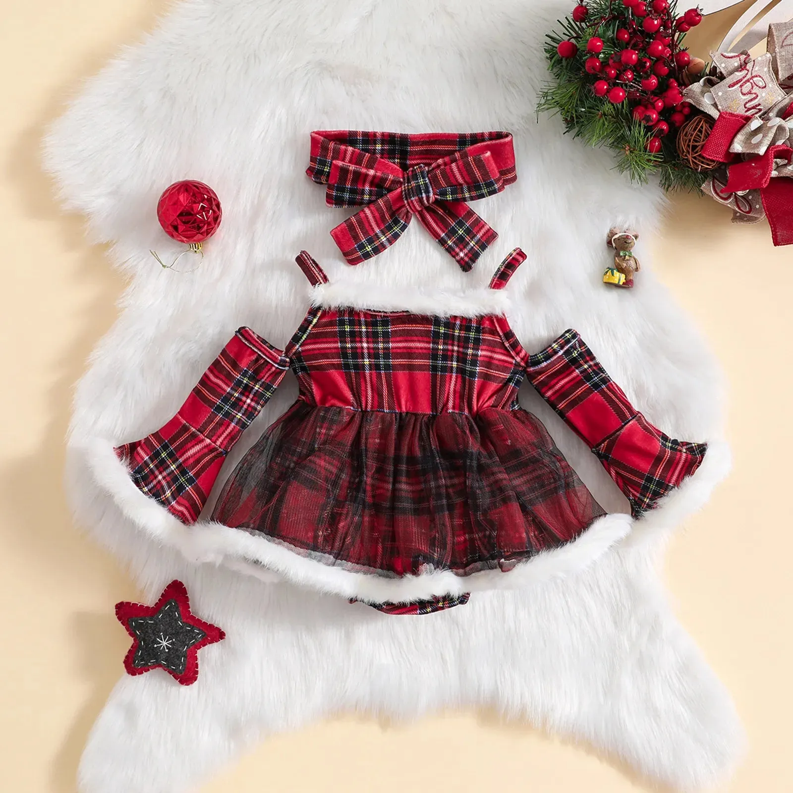 Angelina Christmas Romper Set