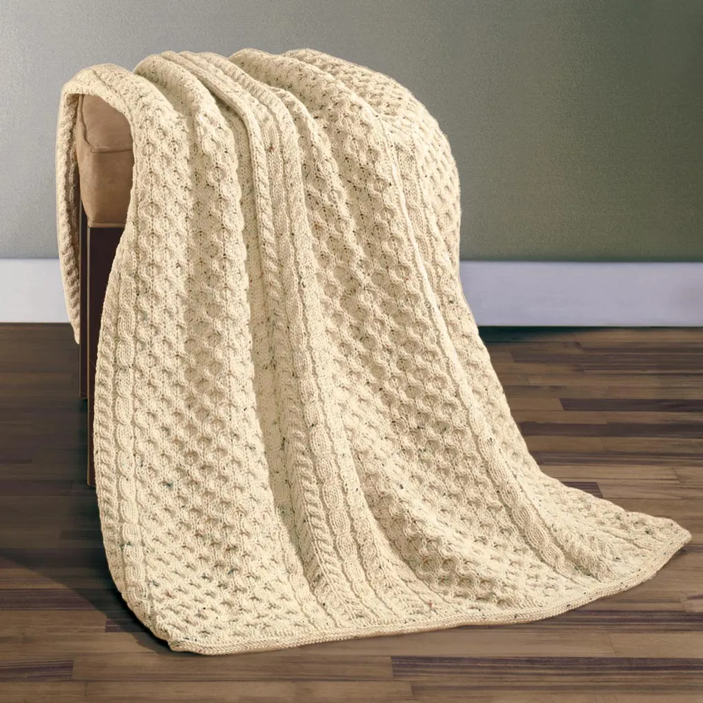 Aran Knit Wool Blanket