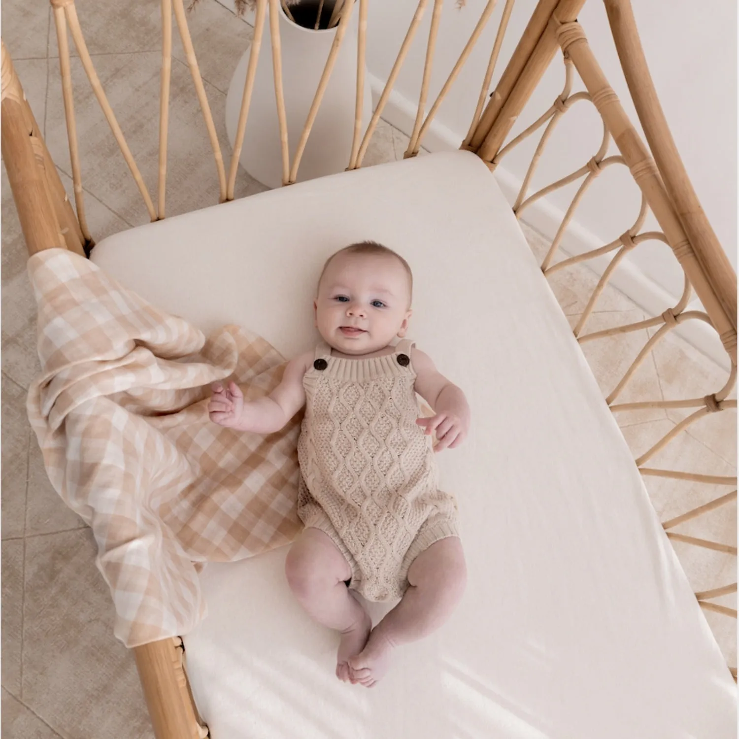 Aster & Oak Cable Knit Romper Natural Oat