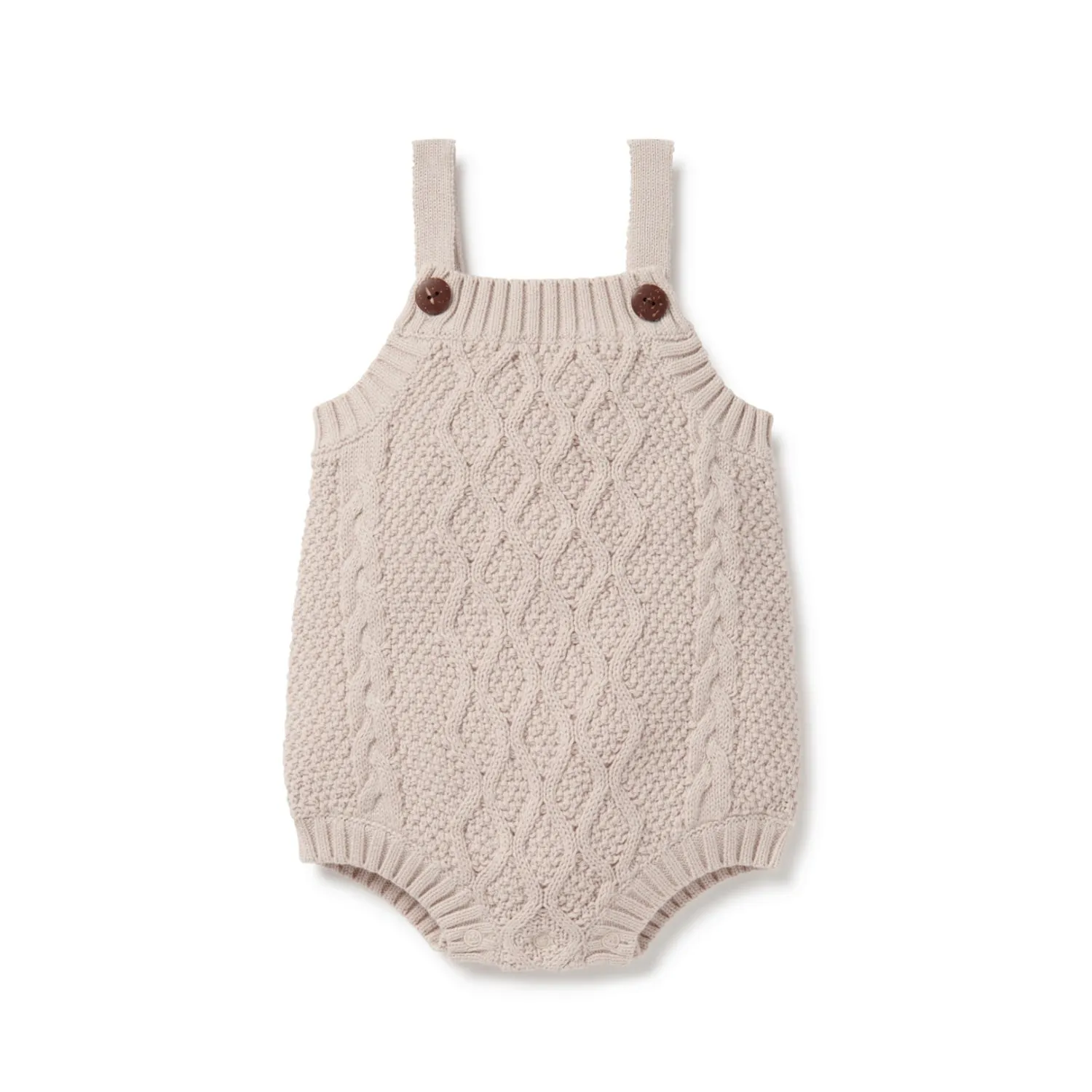 Aster & Oak Cable Knit Romper Natural Oat