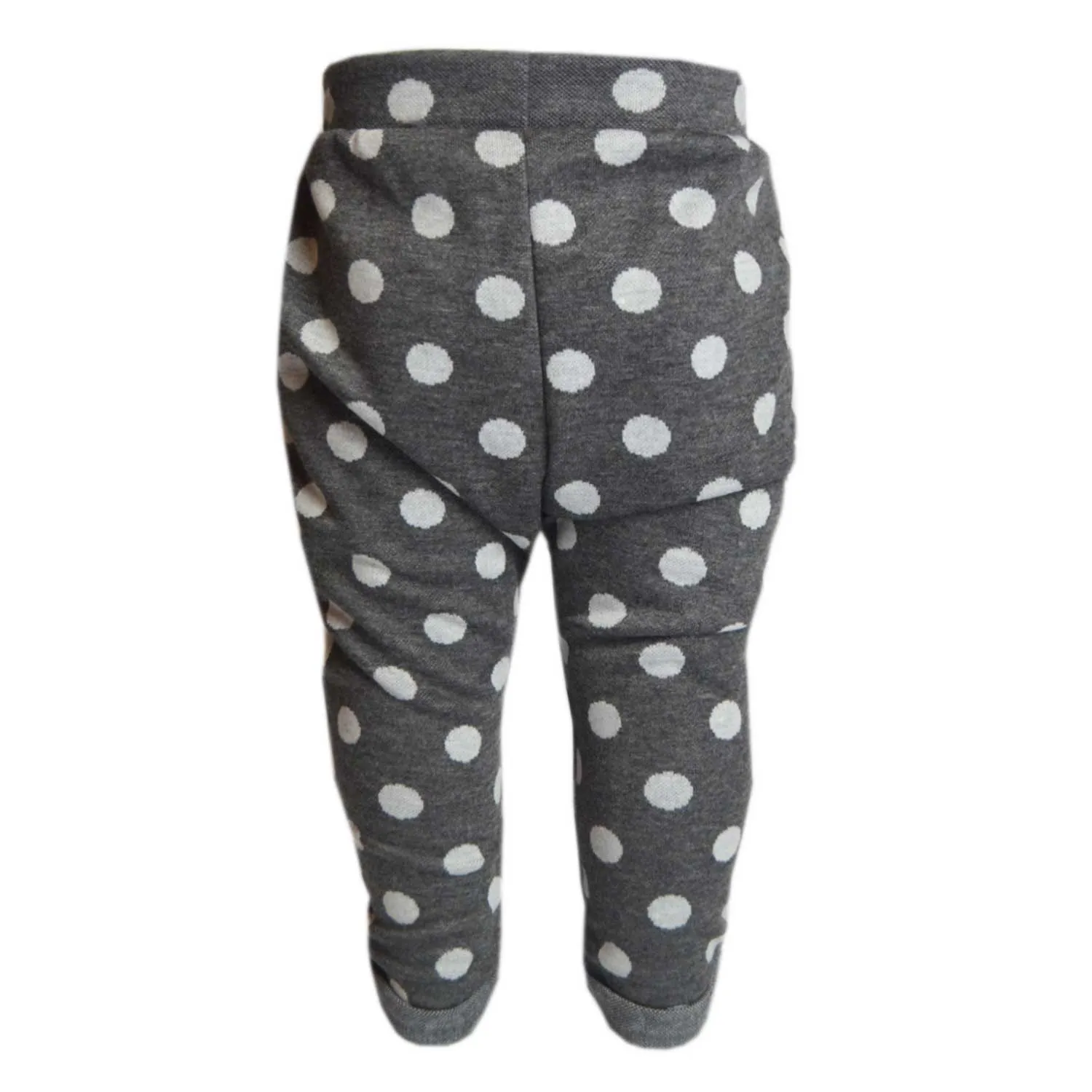 Baby Pants | Joggers | Yoga Pants | Grey with White Polka Dots | Age 9-18 Months