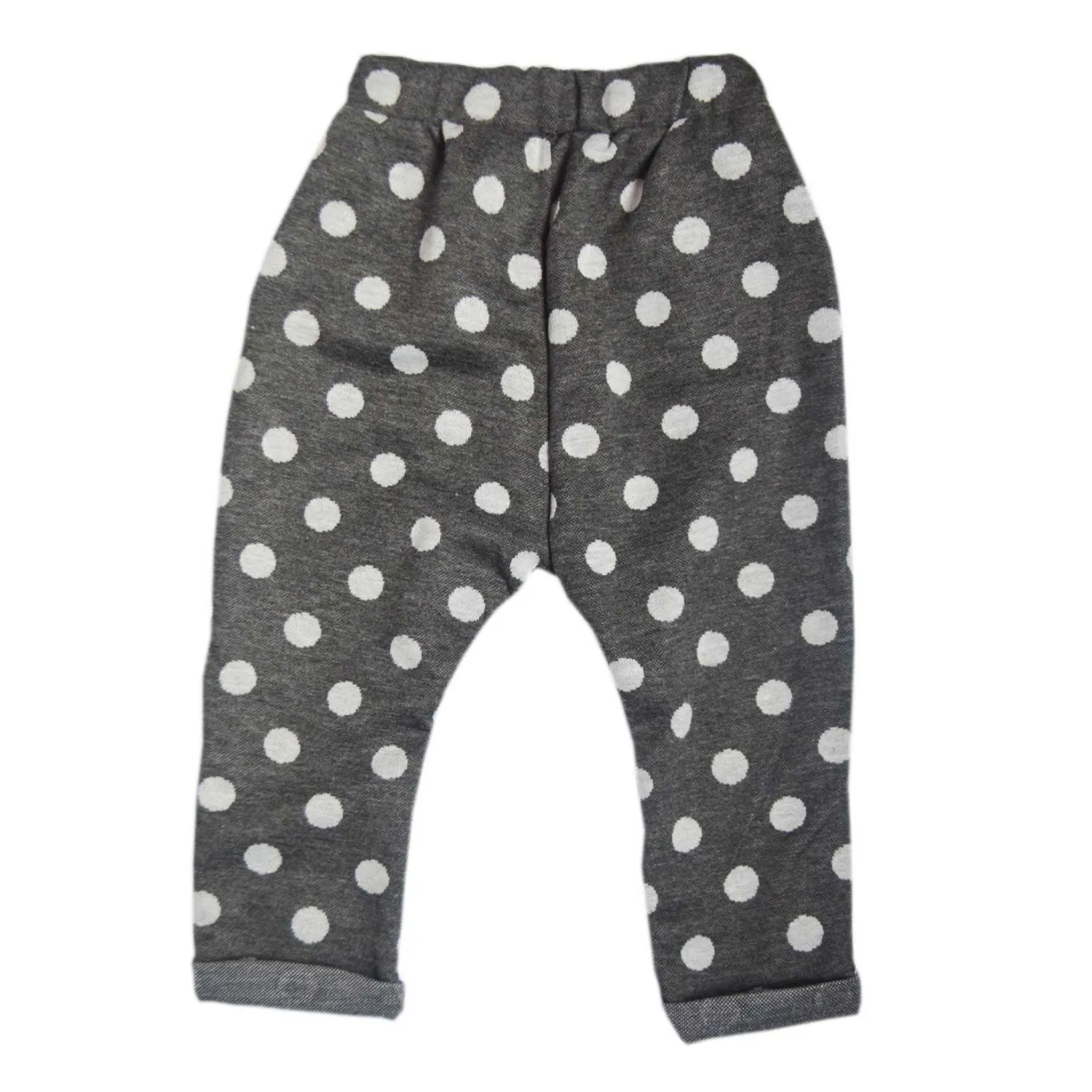 Baby Pants | Joggers | Yoga Pants | Grey with White Polka Dots | Age 9-18 Months
