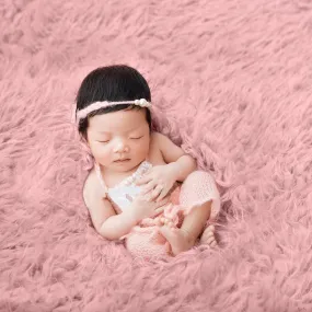 Babymoon Wool Fur Blanket Rugs Fur | 6*3 Feet | Pink