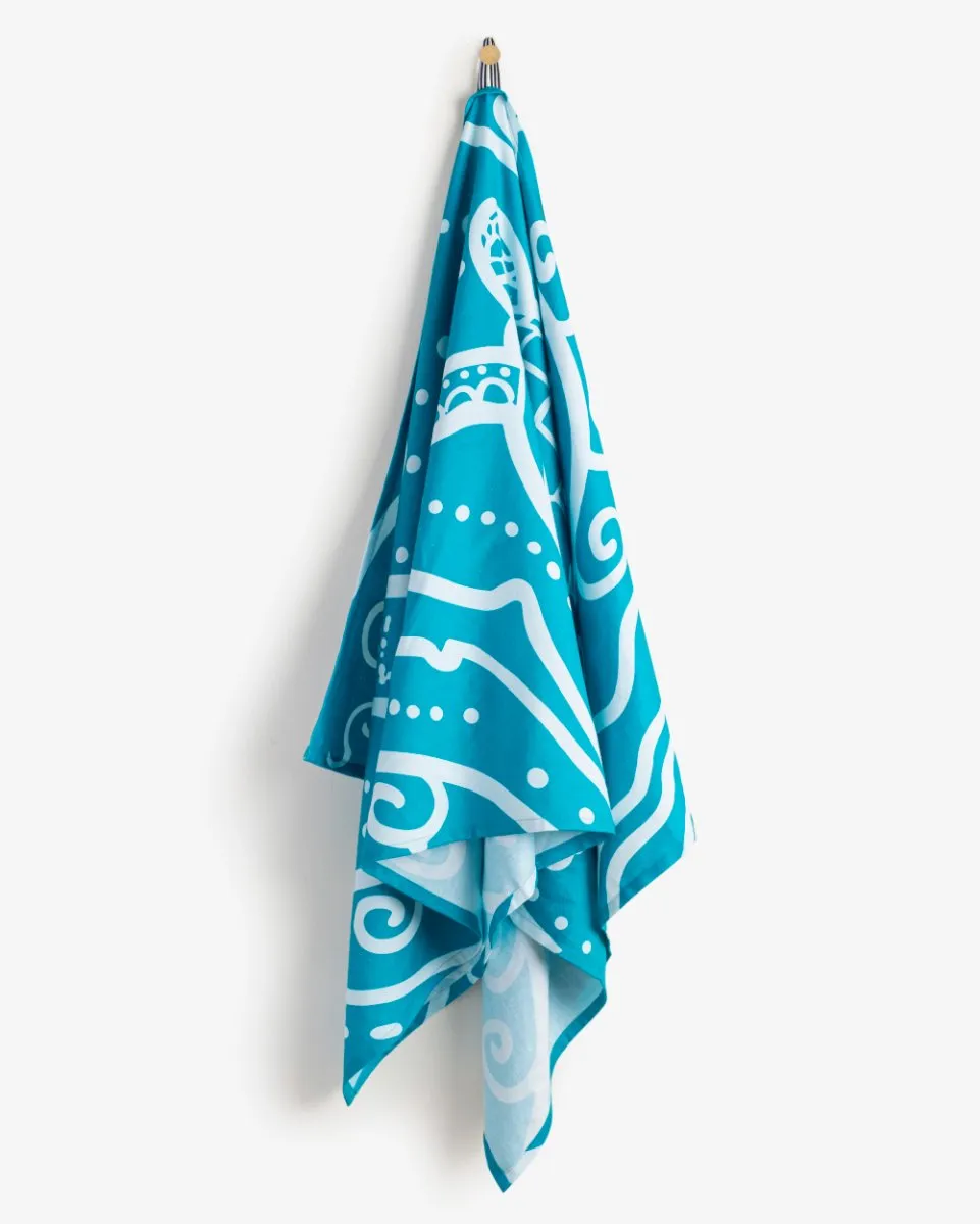 Bamboo & Cotton Blend Printed Bath & Beach Towel | Wild Ocean