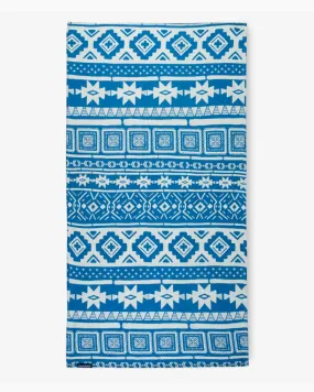 Bamboo & Cotton Blend Printed Bath Towel | Nomad Azure Blue