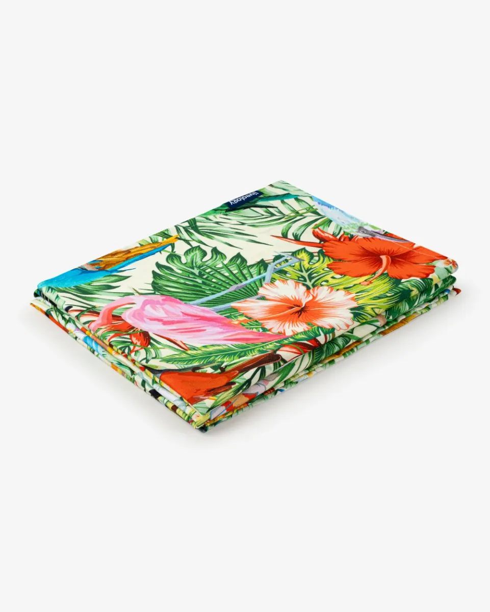Bamboo & Cotton Blend Printed Beach Towel | Birds of Paradise