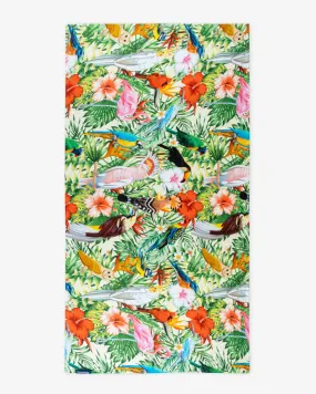 Bamboo & Cotton Blend Printed Beach Towel | Birds of Paradise