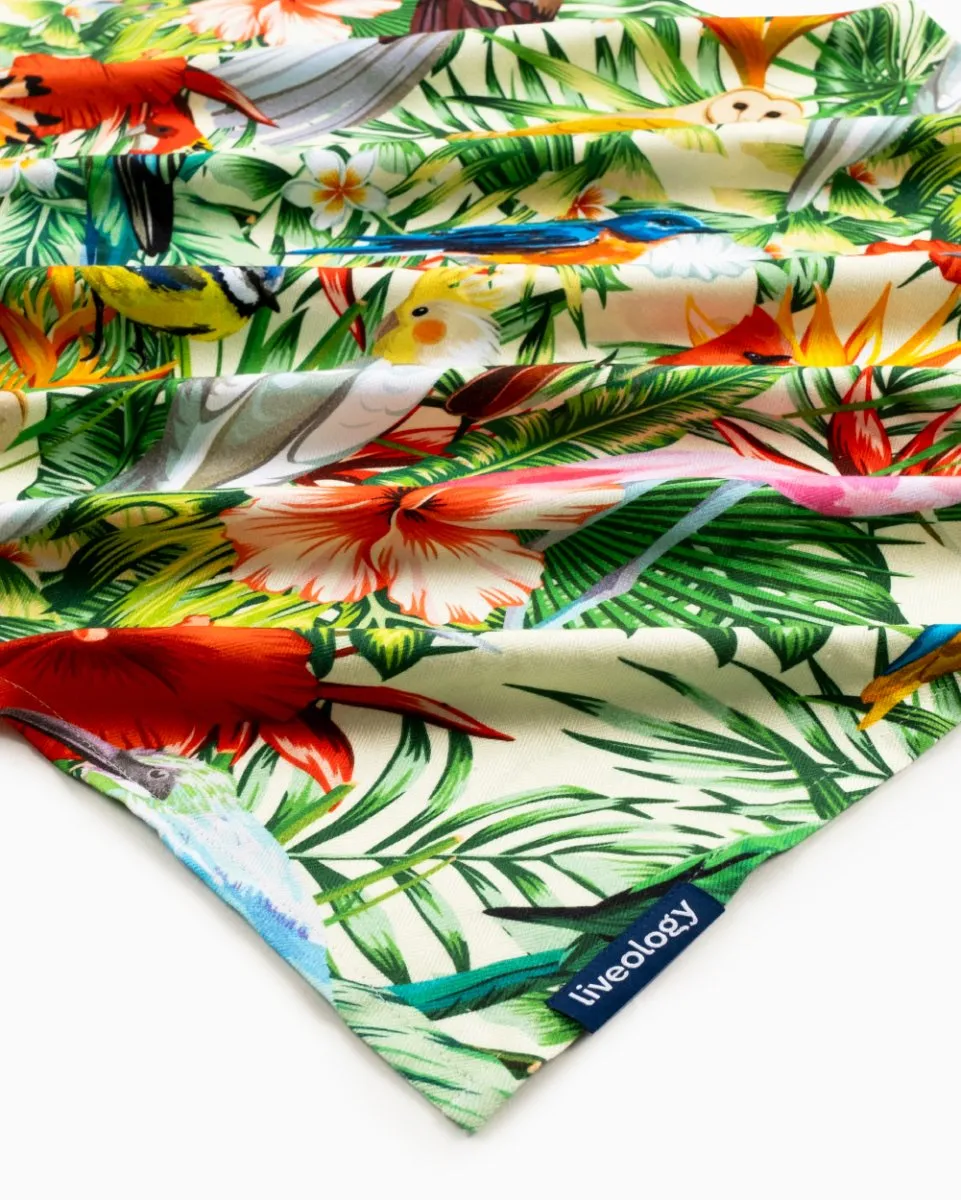 Bamboo & Cotton Blend Printed Beach Towel | Birds of Paradise