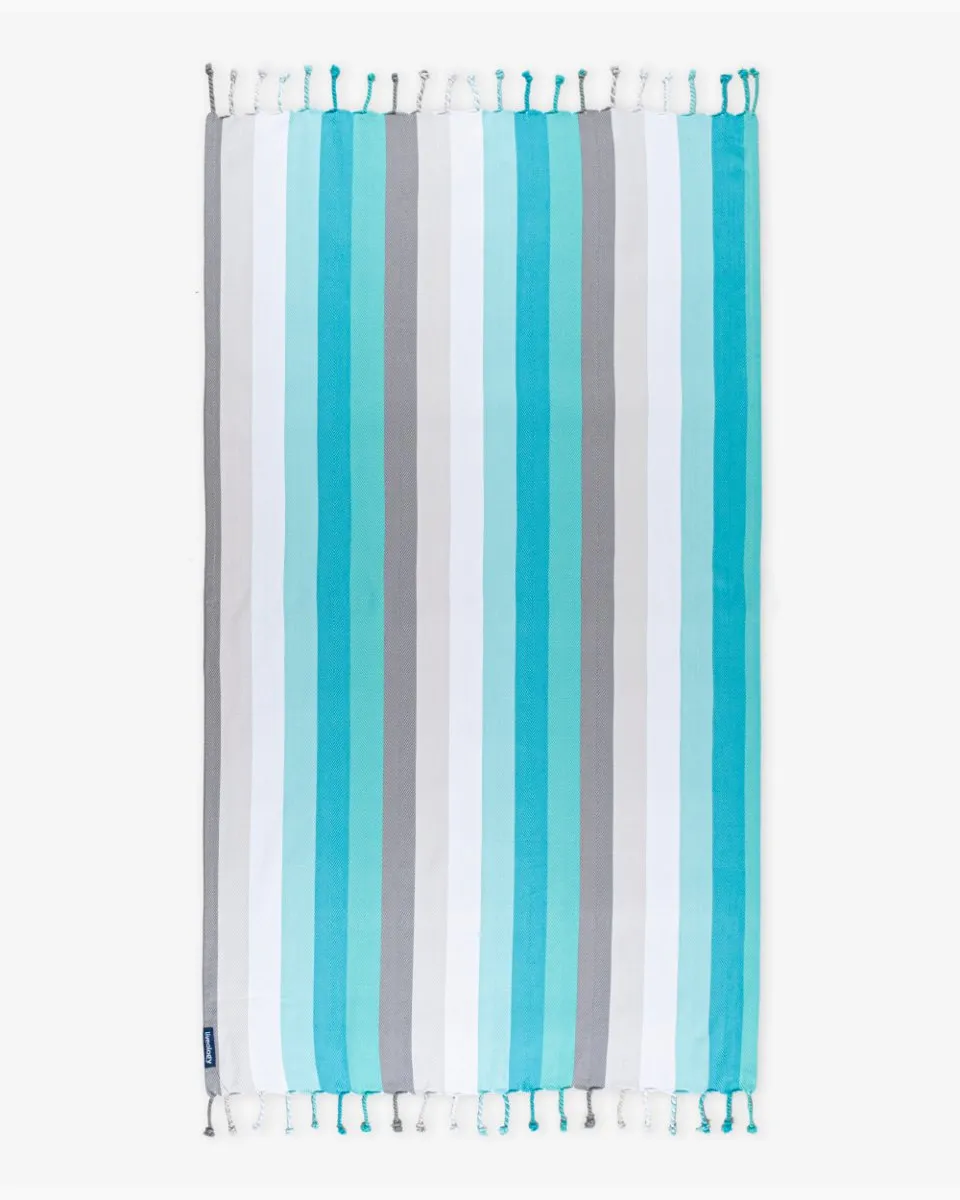 Bamboo & Cotton Blend Woven Bath Towel | Aquamarine