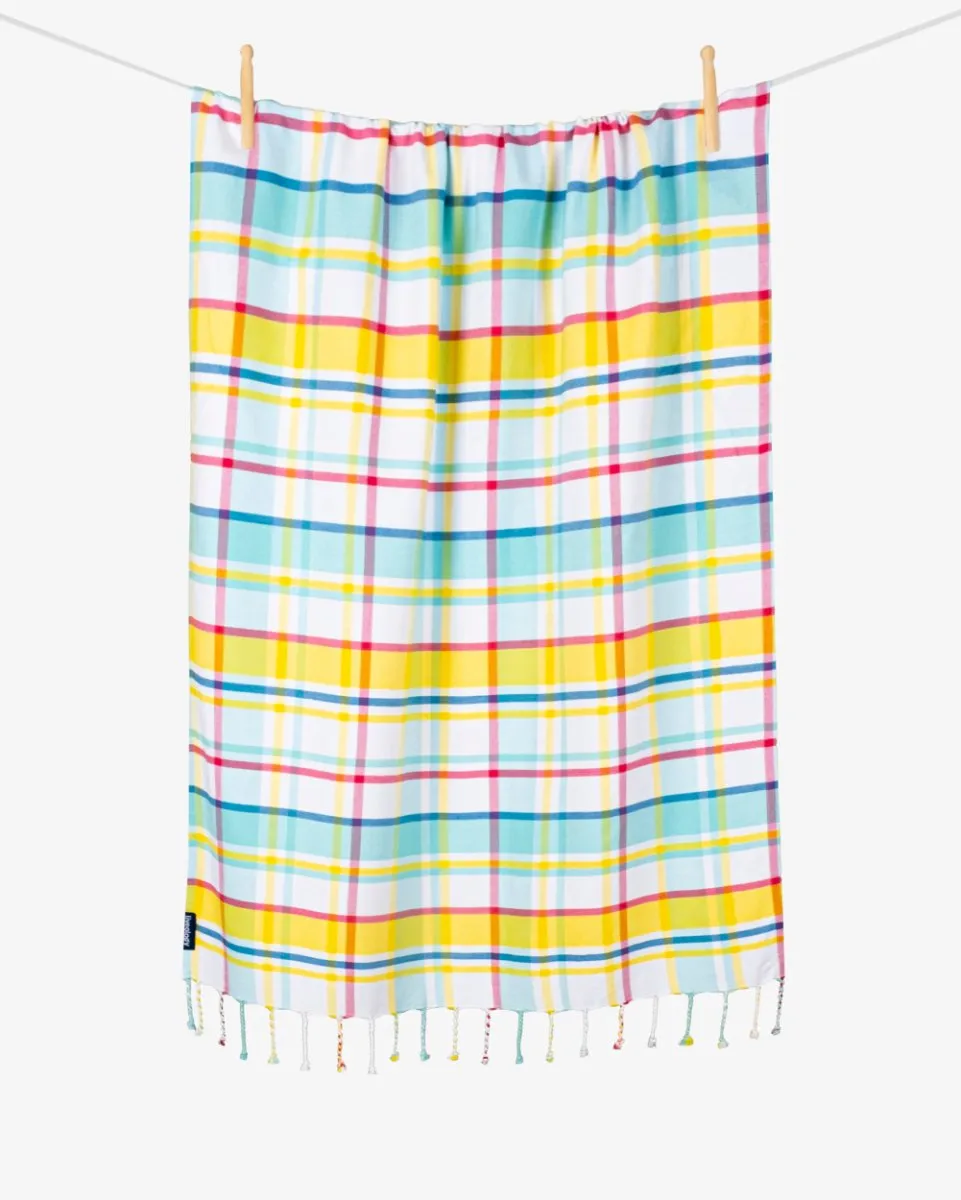 Bamboo & Cotton Blend Woven Bath Towel | Felicity Aqua