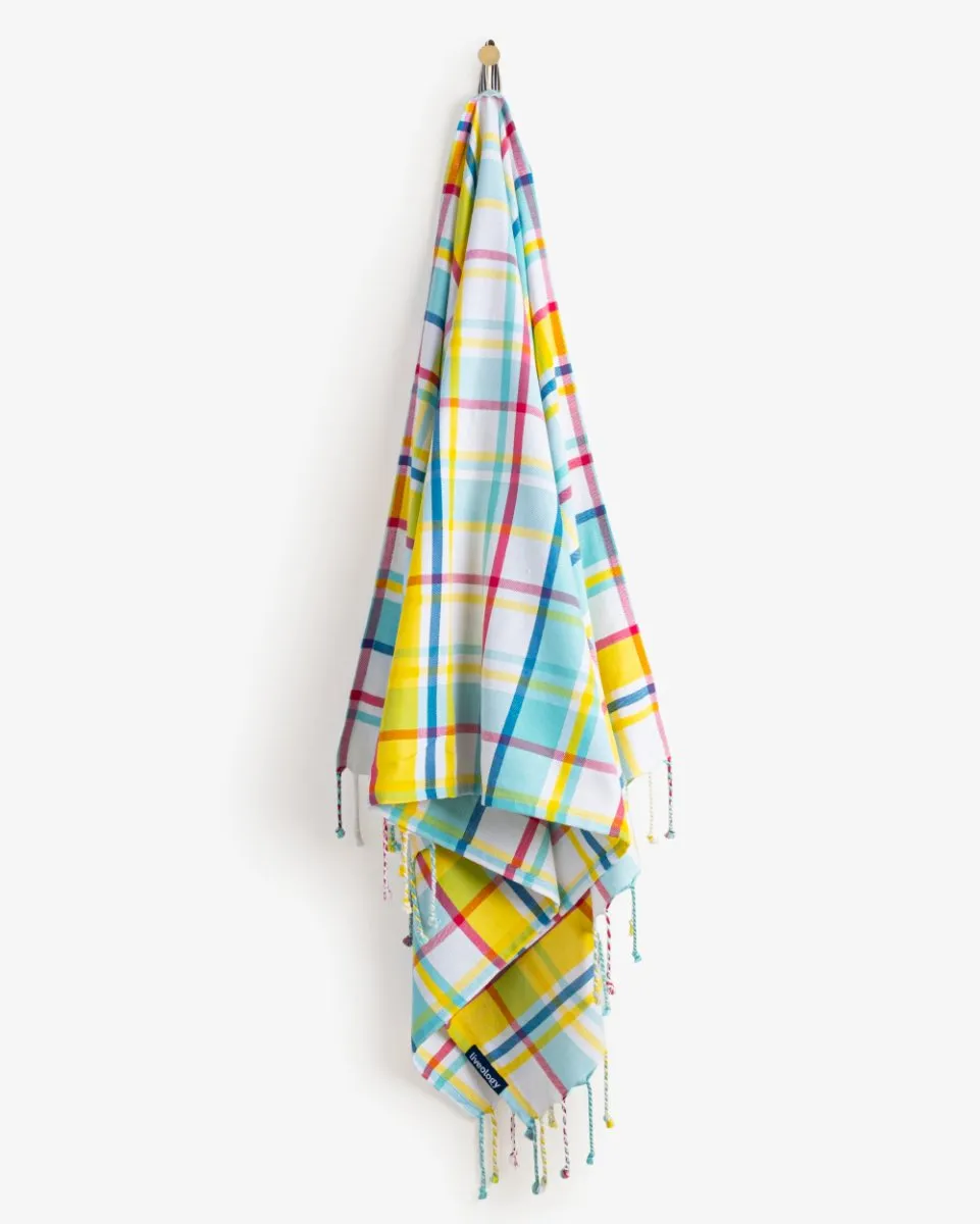 Bamboo & Cotton Blend Woven Bath Towel | Felicity Aqua