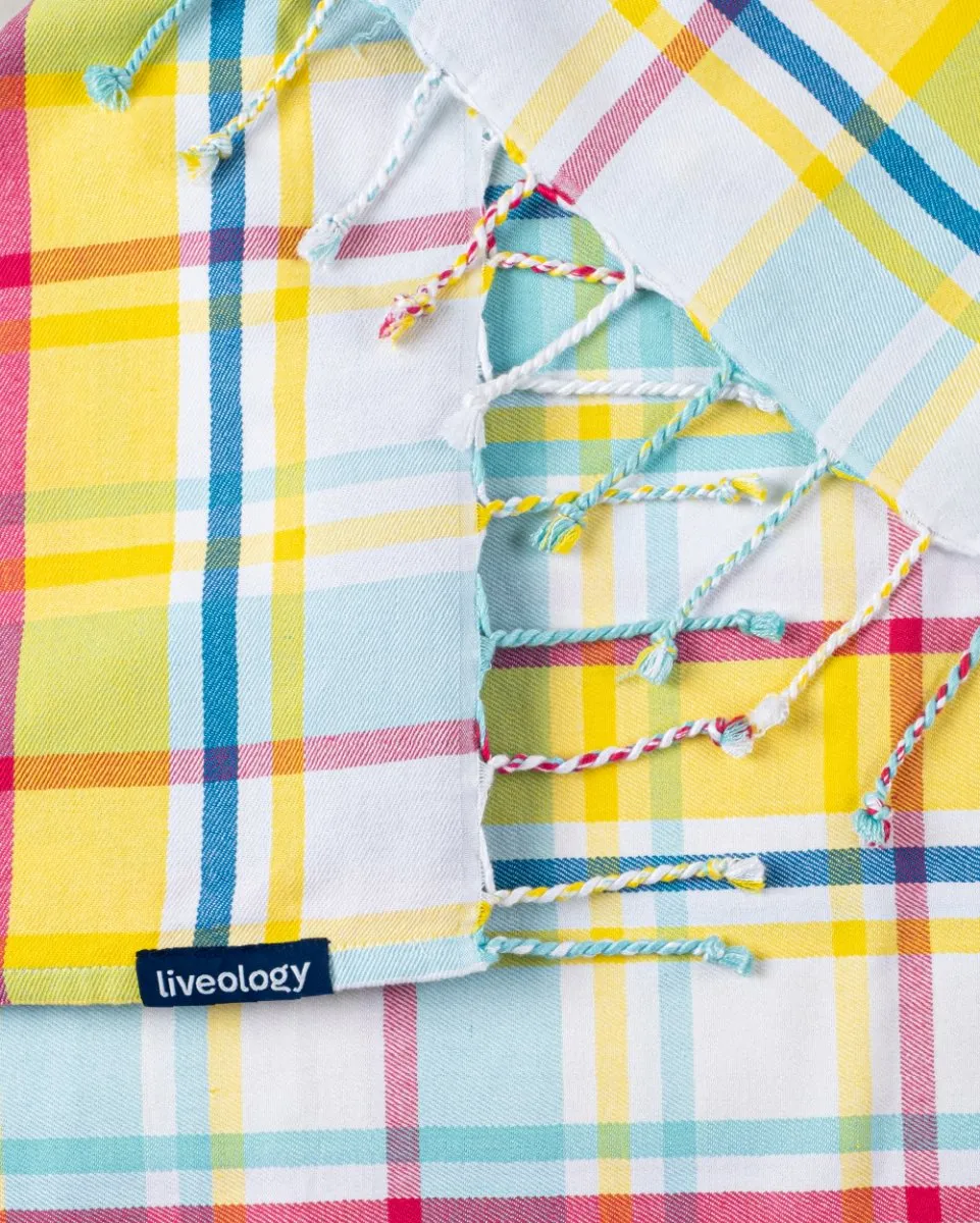 Bamboo & Cotton Blend Woven Bath Towel | Felicity Aqua
