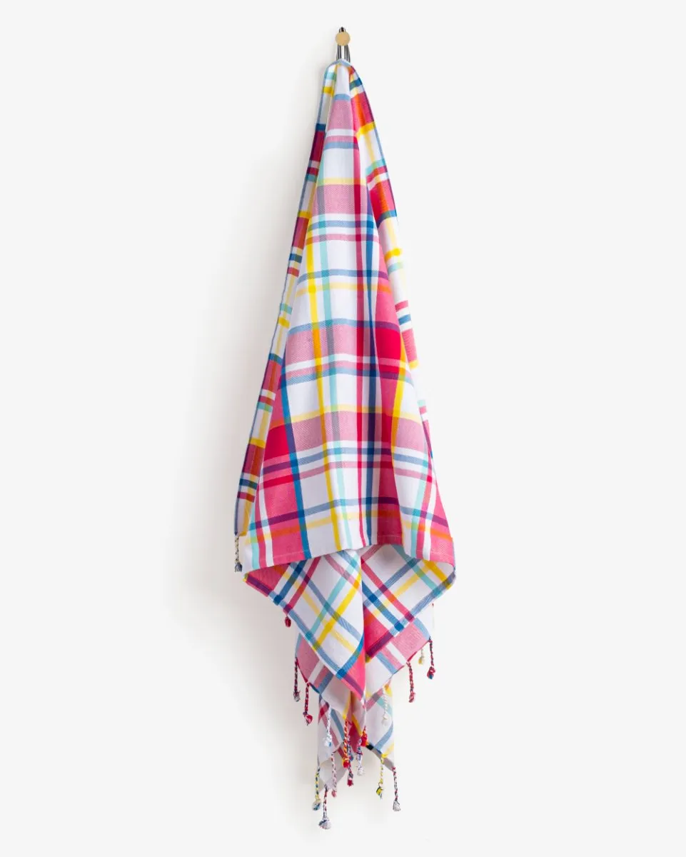 Bamboo & Cotton Blend Woven Bath Towel | Felicity Pink