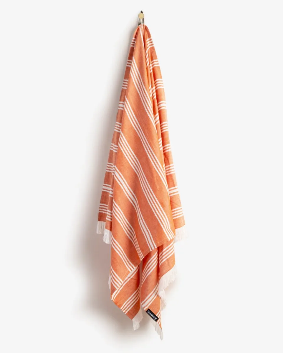 Bamboo & Cotton Blend Woven Bath Towel | Santa Fe Rust