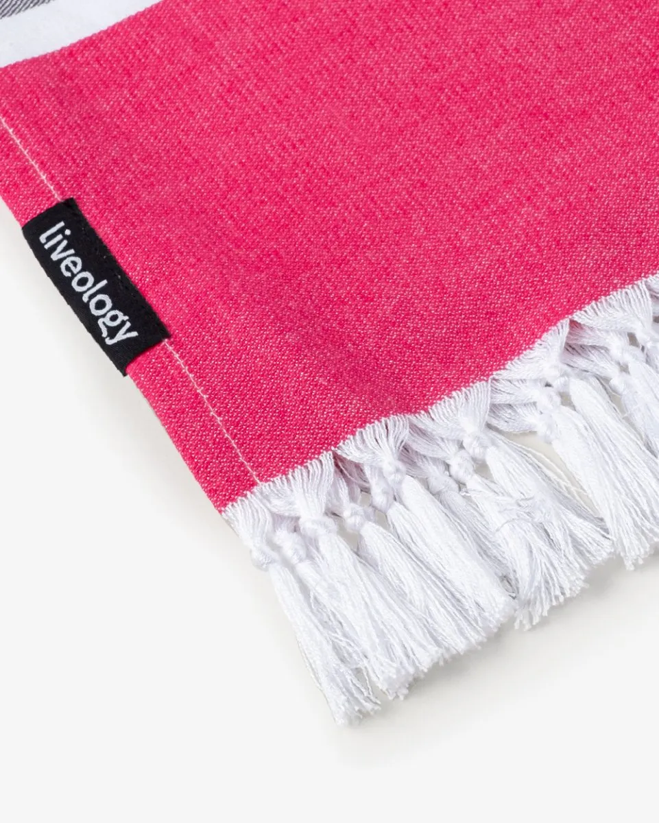 Bamboo & cotton Blend Woven Everyday Towels in Fuschia | Tula Stripe