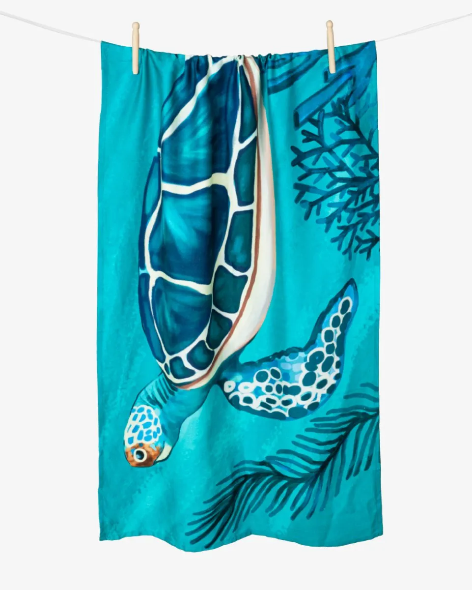 Bamboo & Cotton Printed Beach & Bath Towel | Turtled