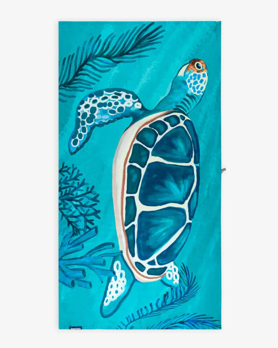 Bamboo & Cotton Printed Beach & Bath Towel | Turtled