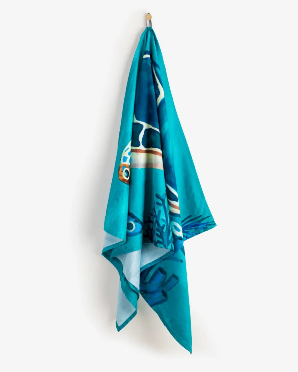 Bamboo & Cotton Printed Beach & Bath Towel | Turtled
