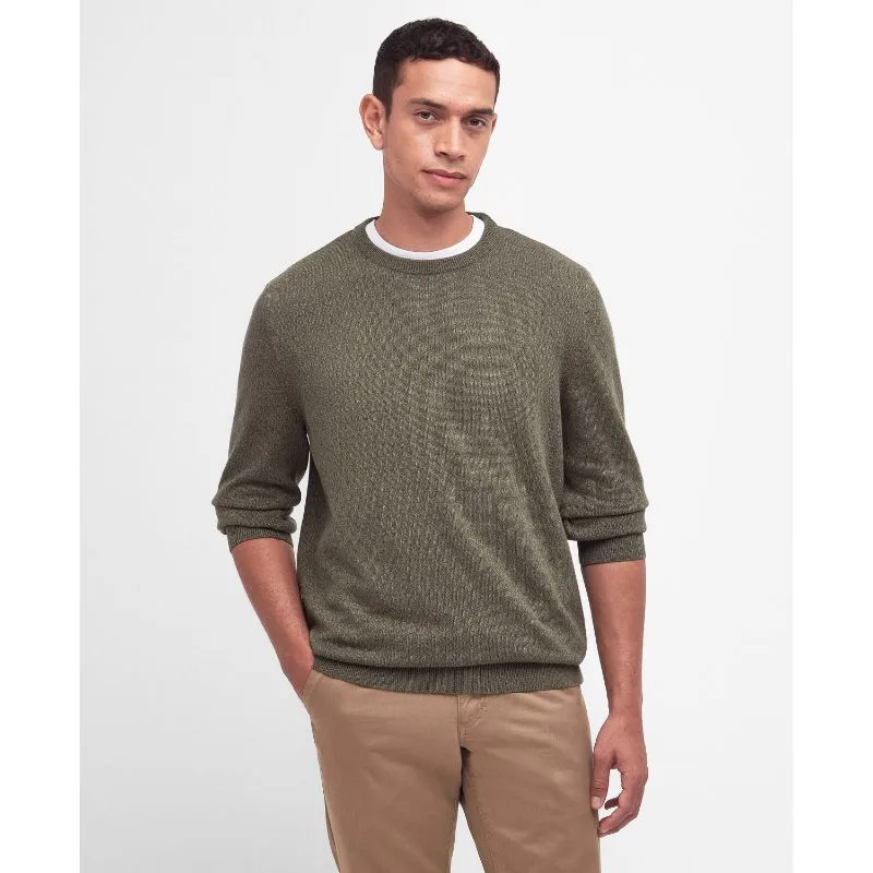 Barbour Whitfield Crew Neck Mens Jumper - Olive