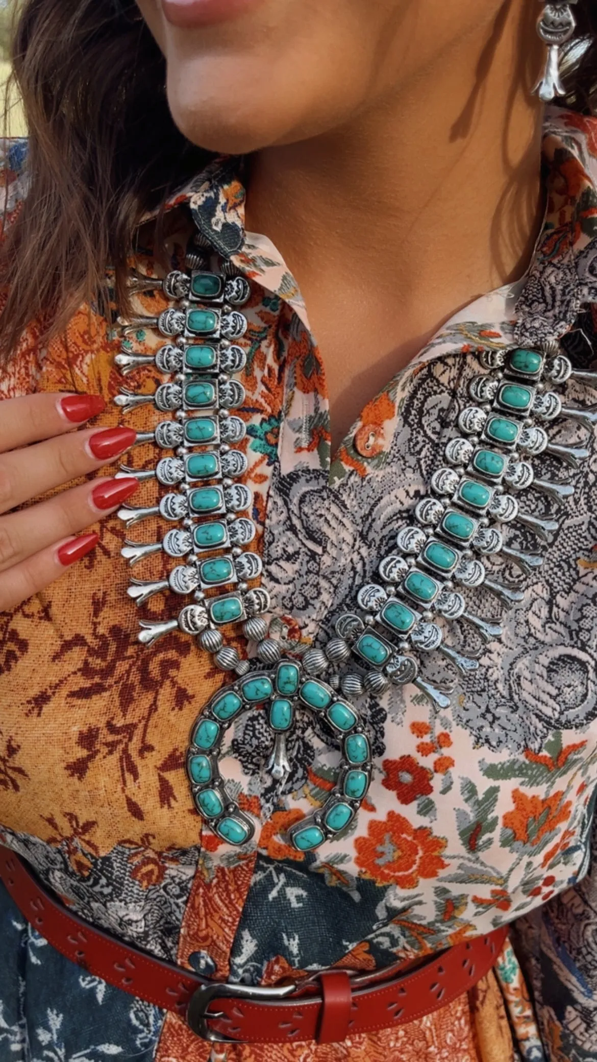 Bella Blossom Turquoise Statement Necklace