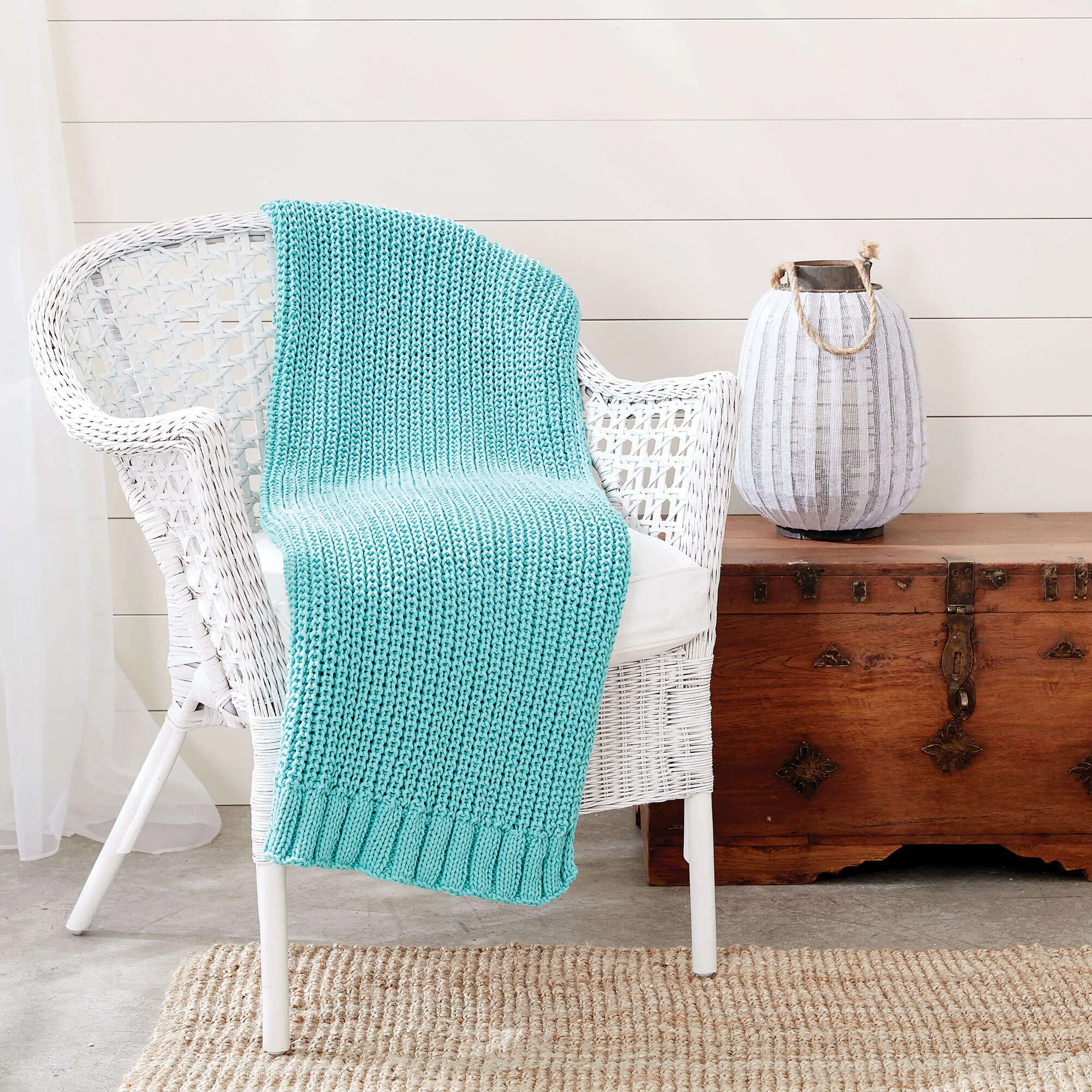 Bernat Shaker Knit Rib Blanket
