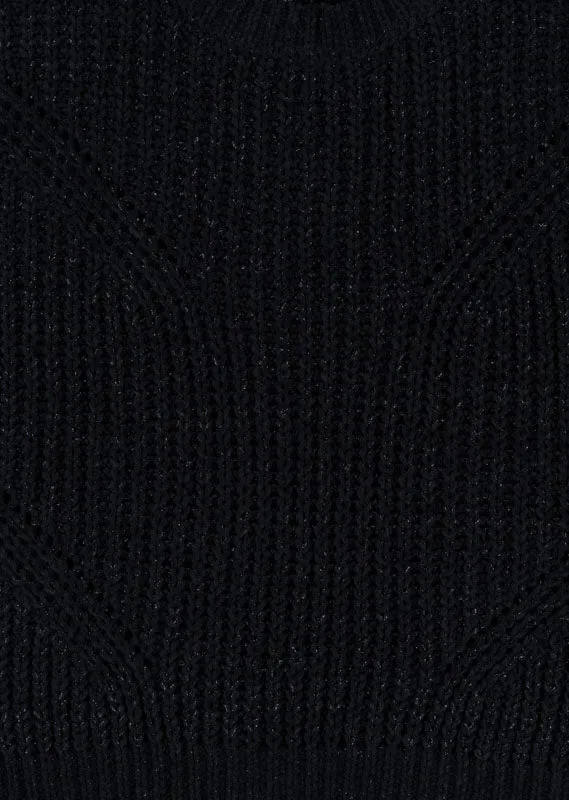 Black Chenille Chunky Knit Sweater