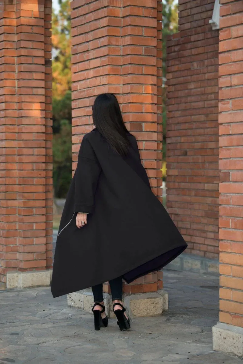 Black Wool Women Coat FEDERICA SALE