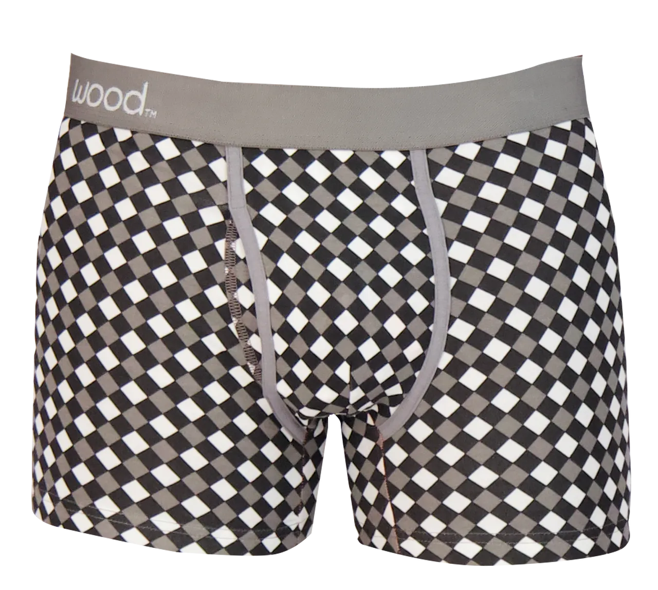 Boxer Brief w/ Fly in Black & White Dimension by Wood Underwear