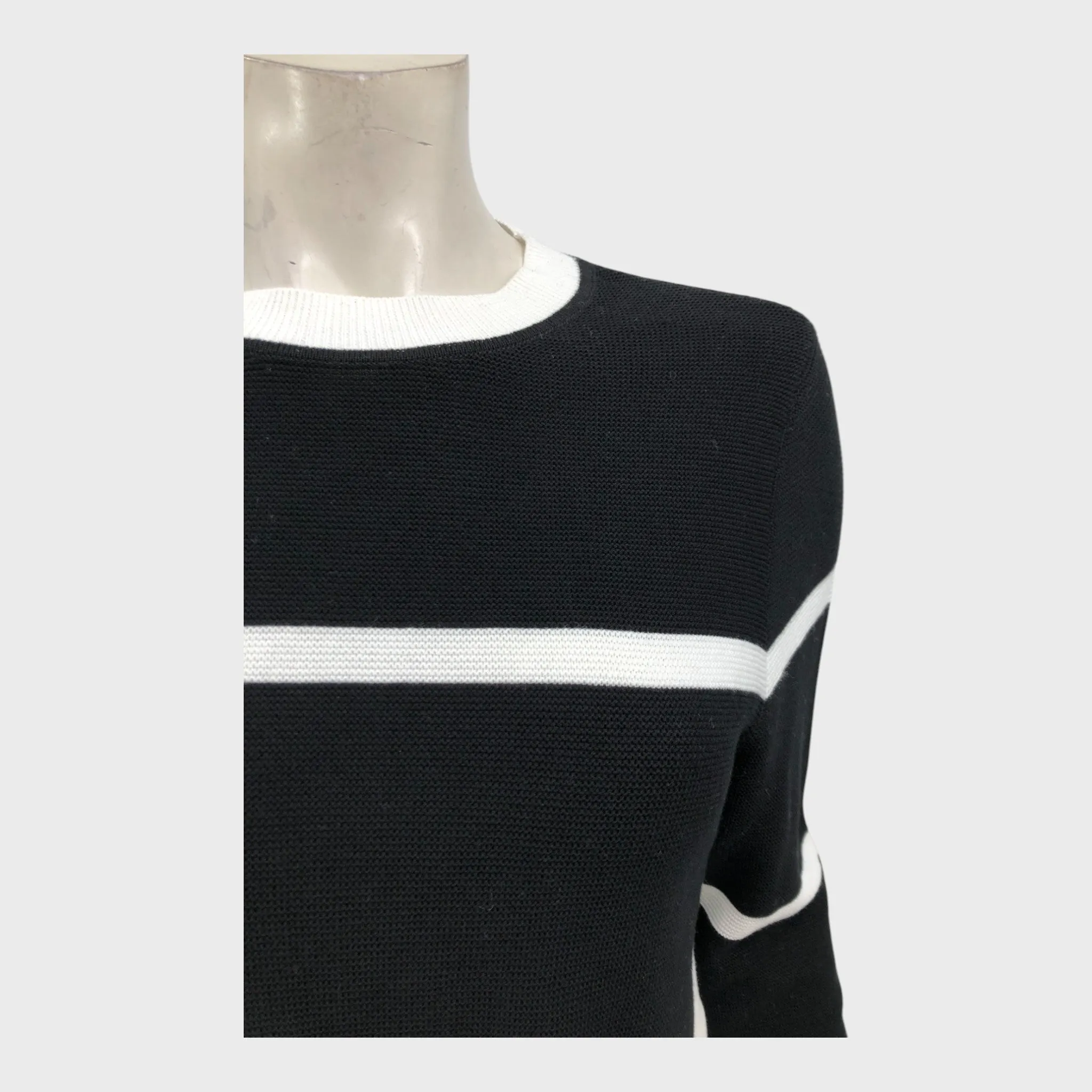 Branded Black Stripe Block Jumper - Size 12