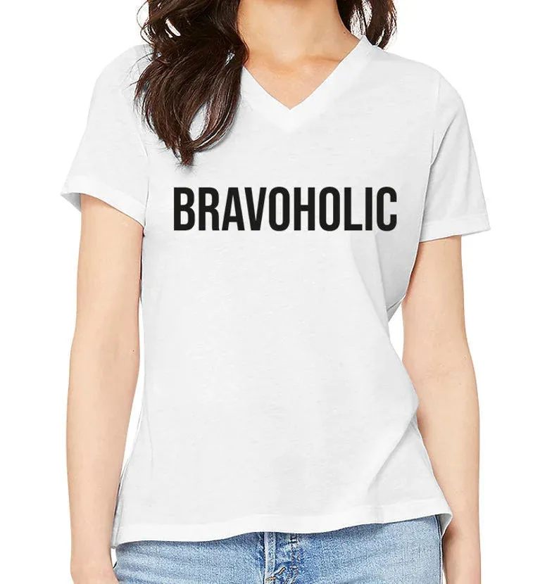Bravoholic Bundle: V-Neck Tee & Tote Bag (Sizes XS-4XL)