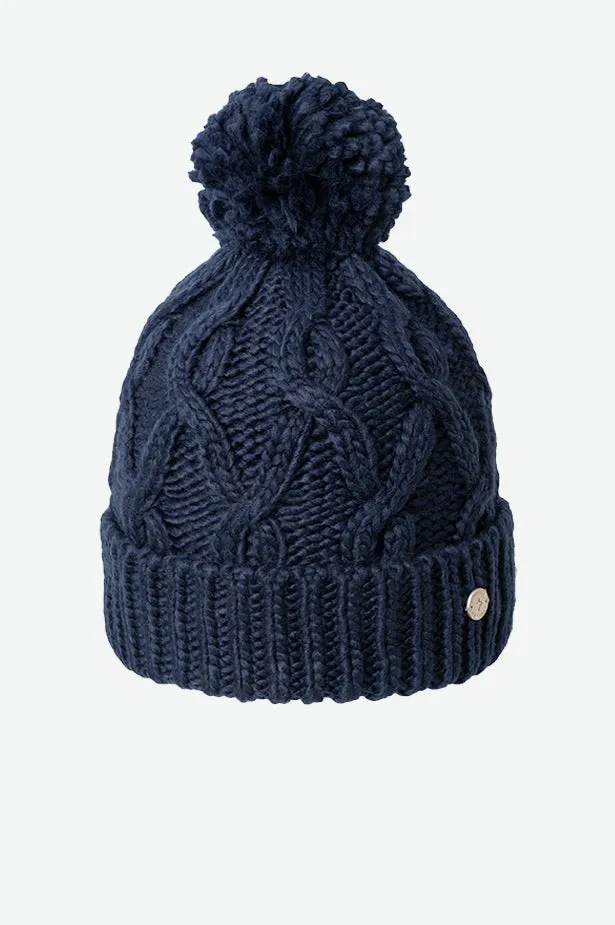 CABLE CUFF POM BEANIE