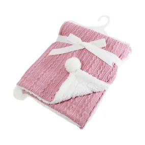 Cable Knit Wrap Dusty Pink - Soft Touch