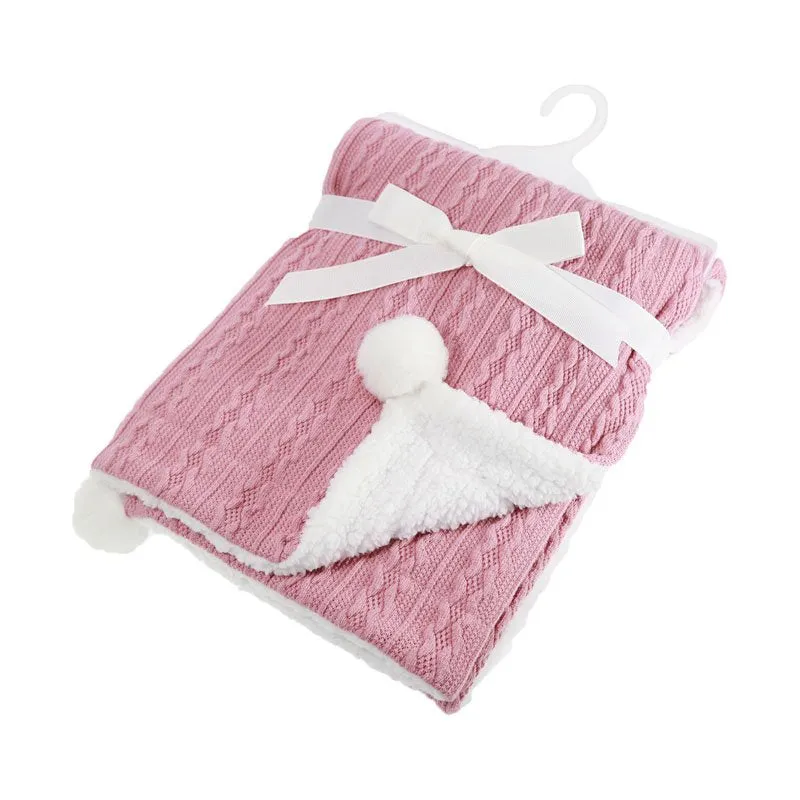 Cable Knit Wrap Dusty Pink - Soft Touch